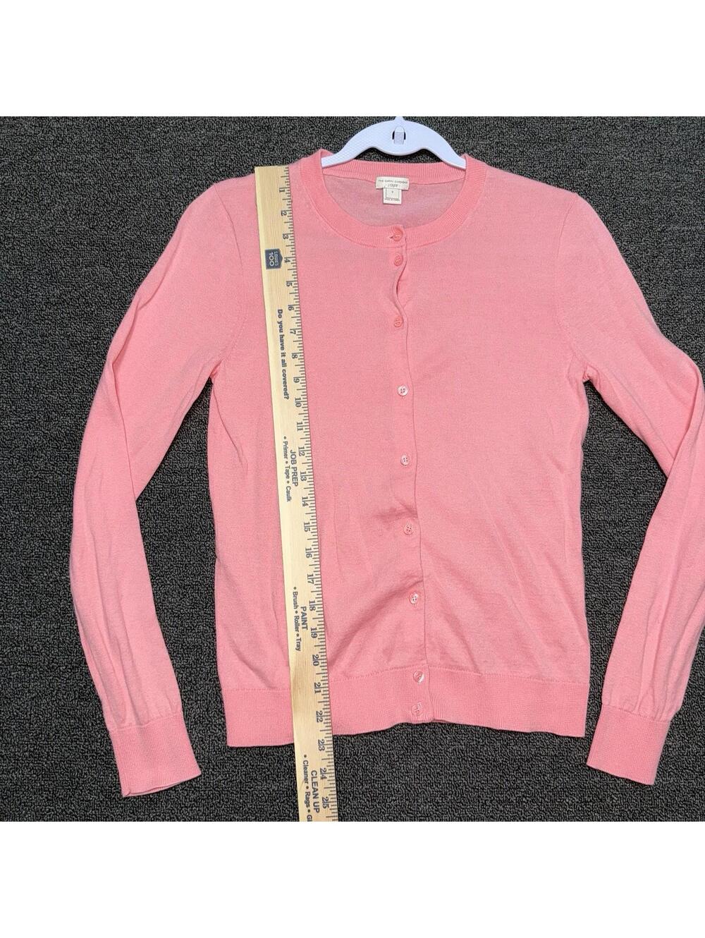 J. Crew Caryn Cardigan S Pink Cotton Stretch Soft Neutral Office Casual Preppy - Picture 6 of 7